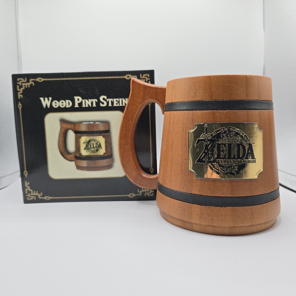 Legend of Zelda Tears of the Kingdom Wood Stein Aluminum Lined Mug CultureFly